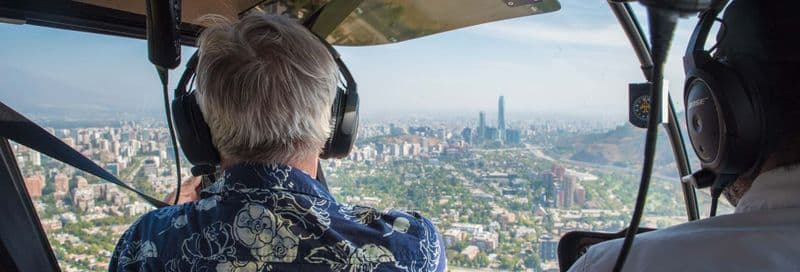Vol en hélicoptère au-dessus de Santiago