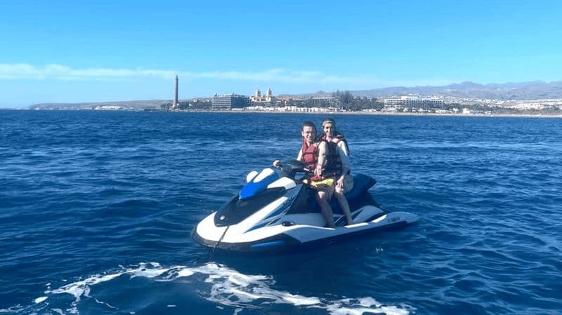 Depuis Playa del Inglés : Visite guidée en jet ski et transferts à l'hôtel