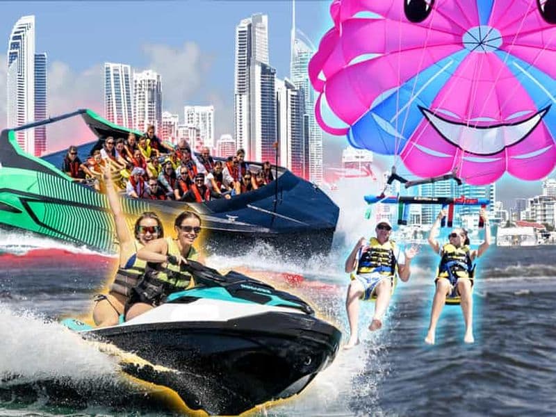 Forfait jet ski + parachute ascensionnel + jetboat à Surfers Paradise
