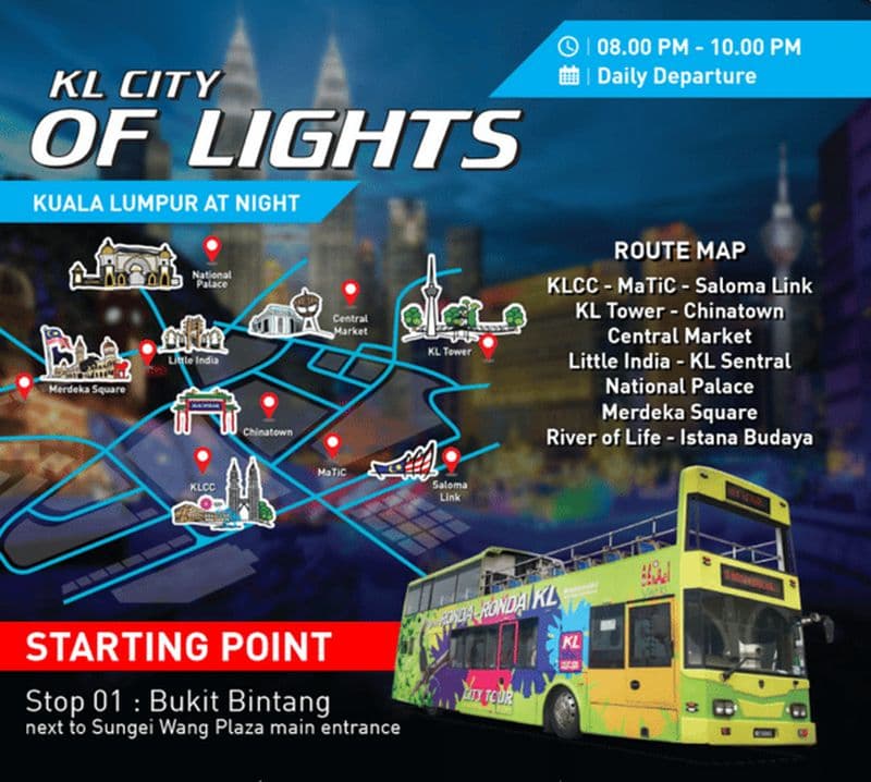 Kuala Lumpur : Bus en arrêts à arrêts multiples : visite en bus à arrêts multiples de la ville de Kuala Lumpur