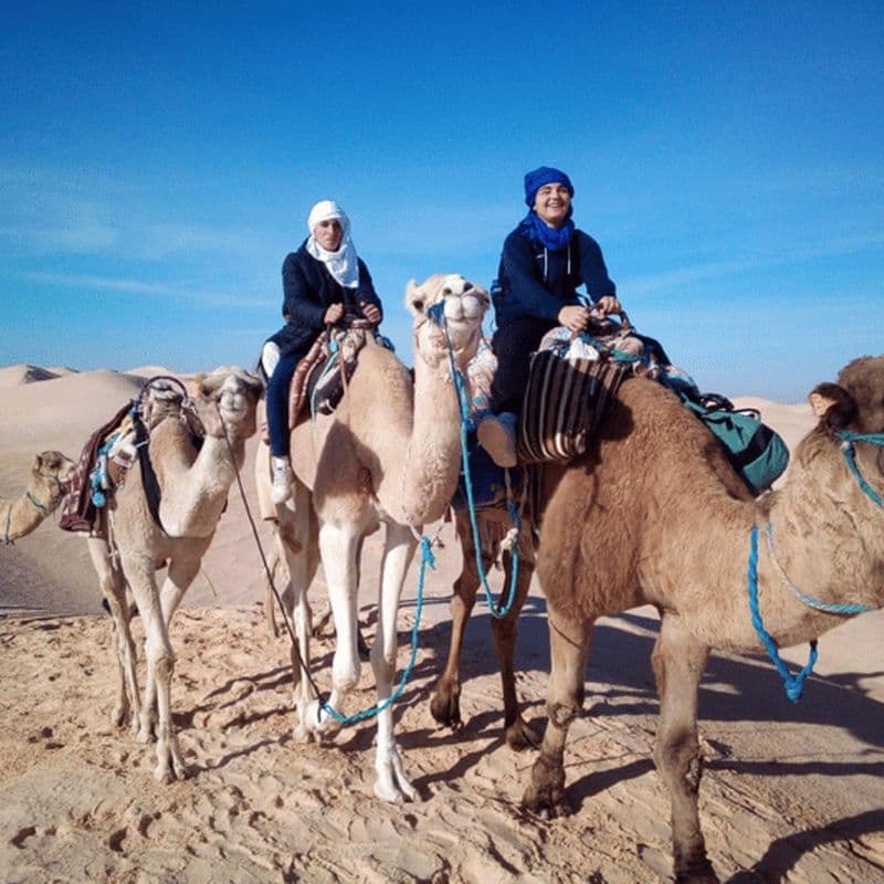 Sahara : Randonnée chamelière dans les dunes du désert avec bivouac d'une nuit et camping