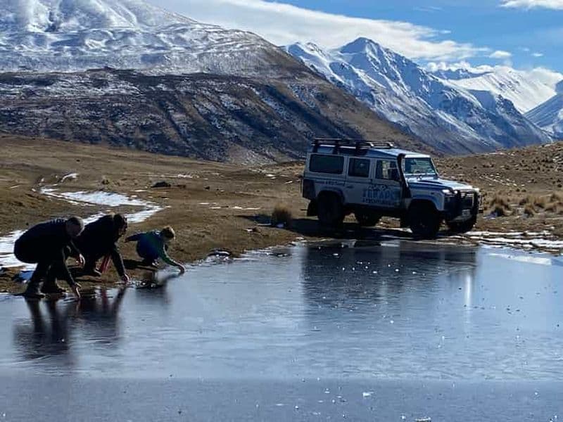 Excursion panoramique en 4x4 dans la vallée de Cass au lac Tekapo