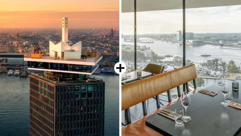 Amsterdam : A'DAM Lookout avec le restaurant tournant Moon