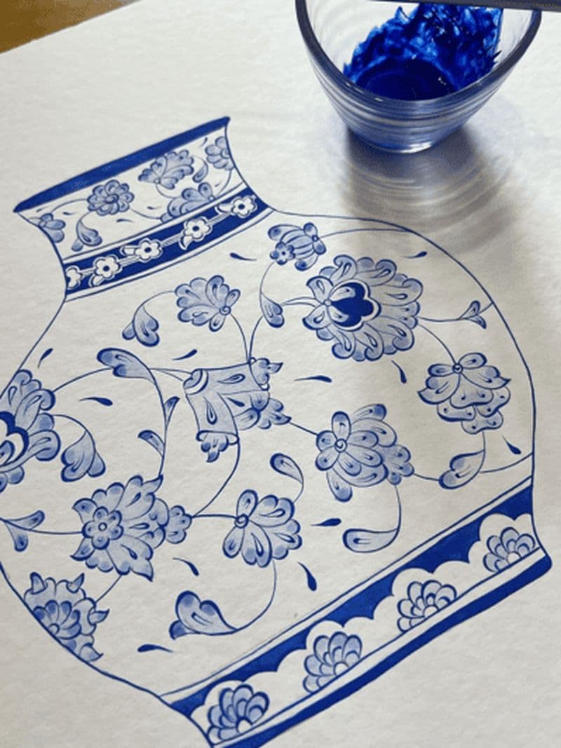 Cours de peinture à l'aquarelle : Motifs floraux traditionnels