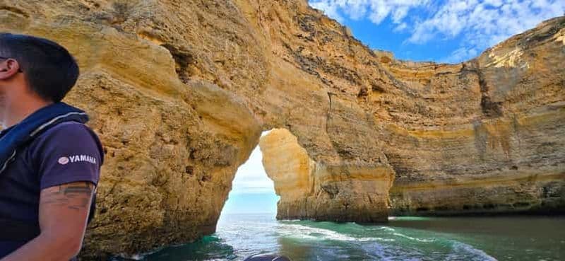 Depuis Olhão : Grottes de Benagil, tour en bateau sur la côte, plongée en apnée