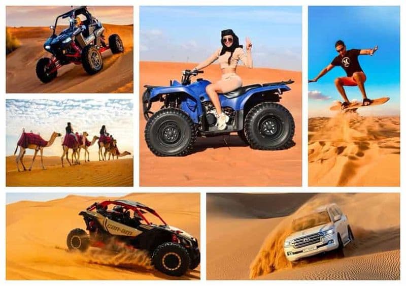 Billet Doha : rallye dans les dunes en quad, en buggy ou en 4x4, balade à dos de chameau et sandboarding