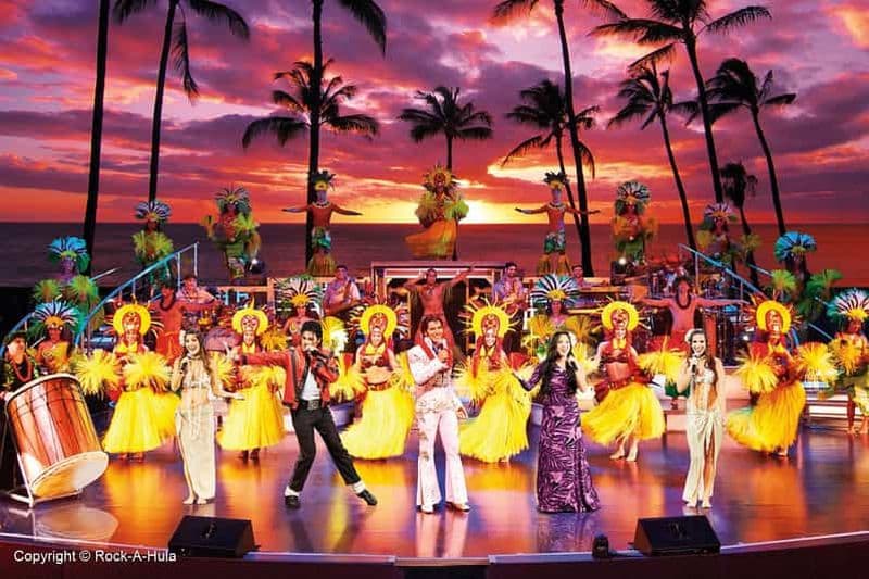 Waikiki : Luau et buffet avec spectacle Rock-A-Hula en option