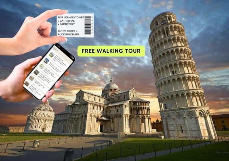 Billet pour la tour penchée de Pise, la cathédrale et le baptistère + application audio