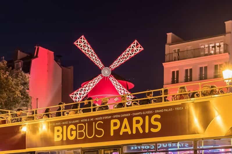 Paris : Visite nocturne panoramique en bus à toit ouvert (Big Bus)