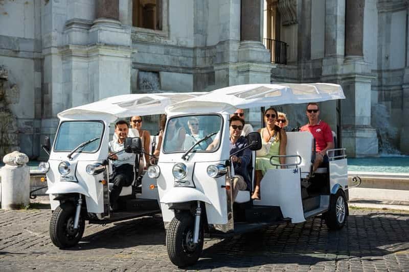 Rome : Visite privée en Tuk Tuk avec prise en charge à l'hôtel et Prosecco
