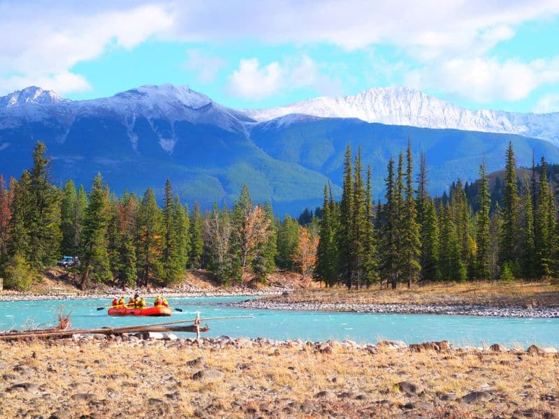 Rafting dans le canyon Athabasca à Jasper