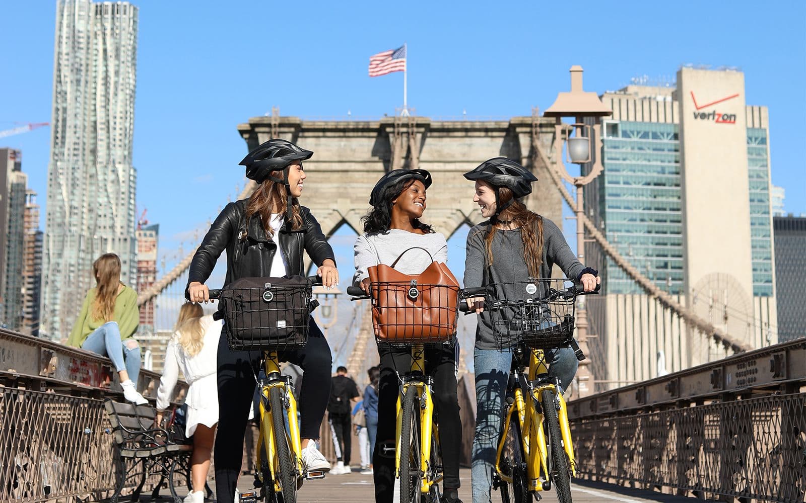 Location de vélos sur le pont de Brooklyn