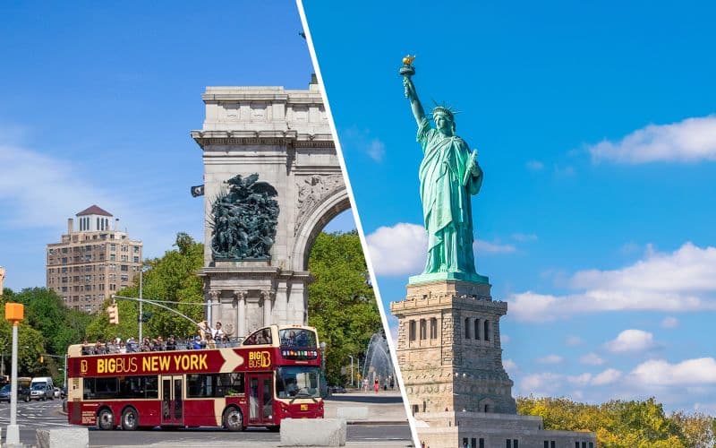 Combo : Tour en bus Hop-On Hop-Off à New York + billets pour la Statue de la Liberté et Ellis Island