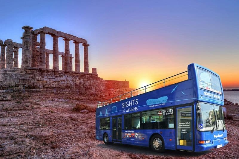 Offre : Bus touristique d'Athènes et visite au coucher du soleil au Cap Sounion