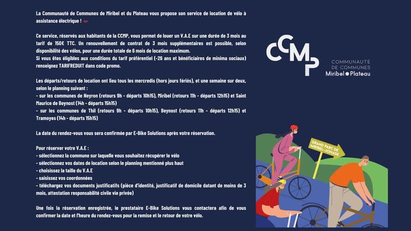 Location de vélos chez Communauté de Communes Miribel et du Plateau
