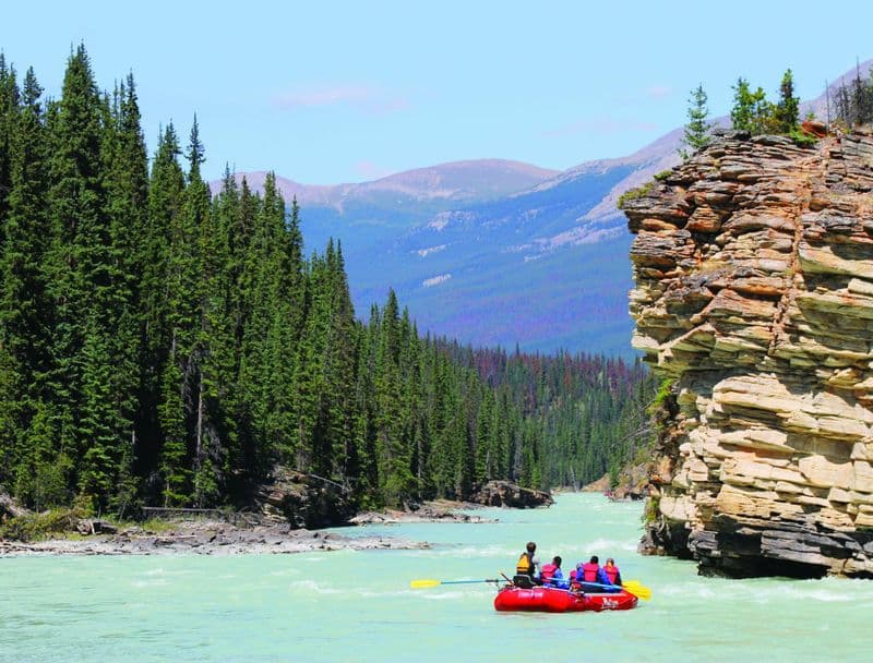 Rafting en canyon pour toute la famille aux chutes Athabasca