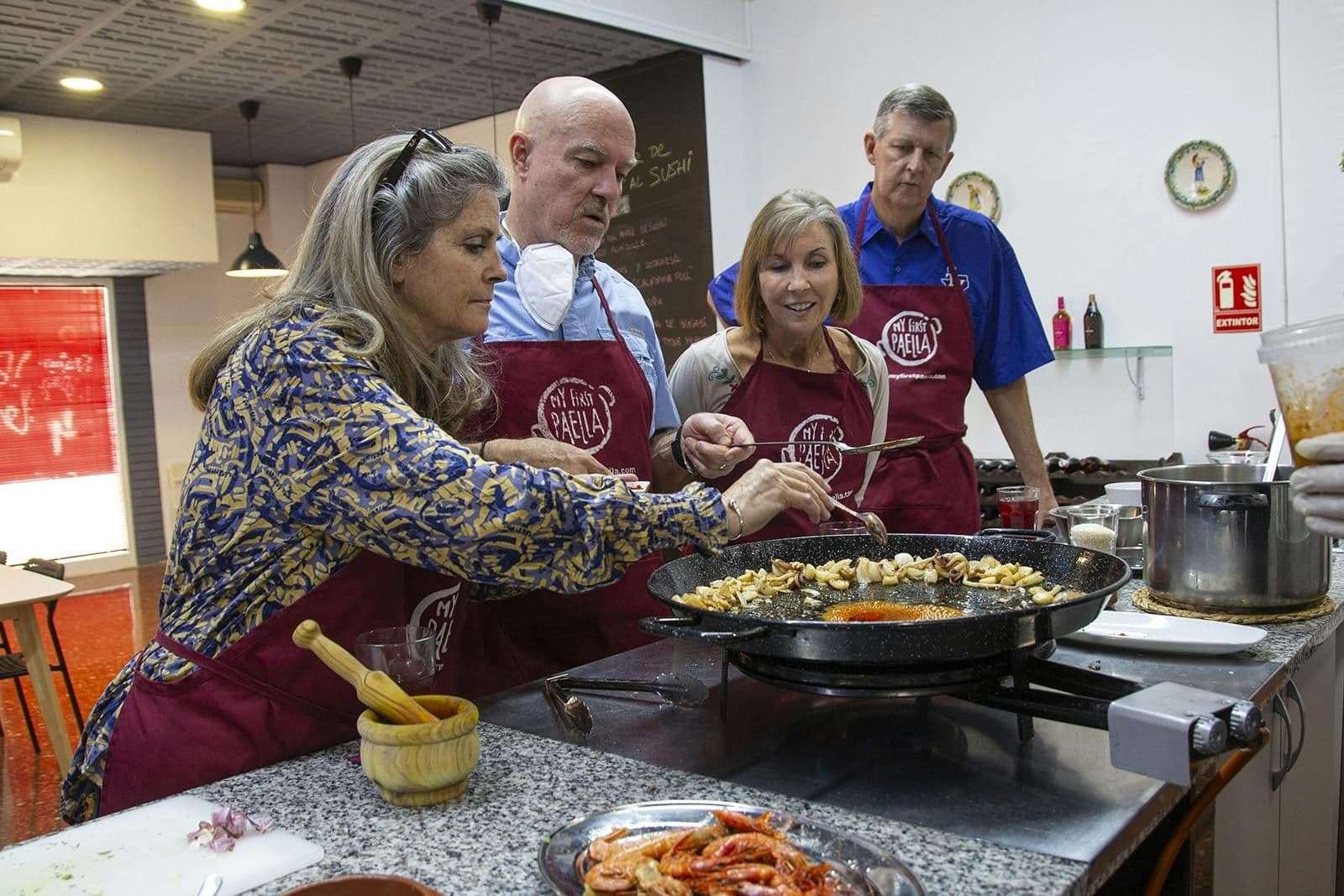 Cours de cuisine de paella aux fruits de mer et visite du marché de Ruzafa