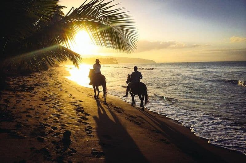 Balade à cheval au coucher du soleil à Punta Cana