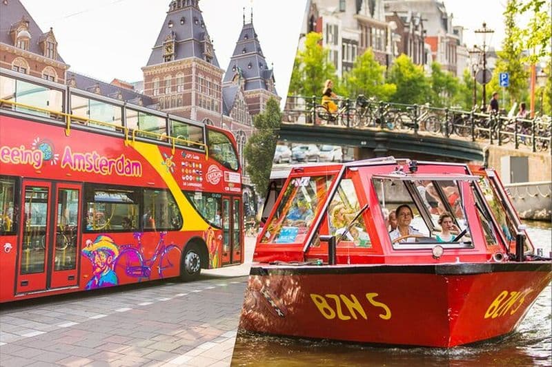 Amsterdam Hop-On Hop-Off 24h ou 48h Bus et Bateau Option