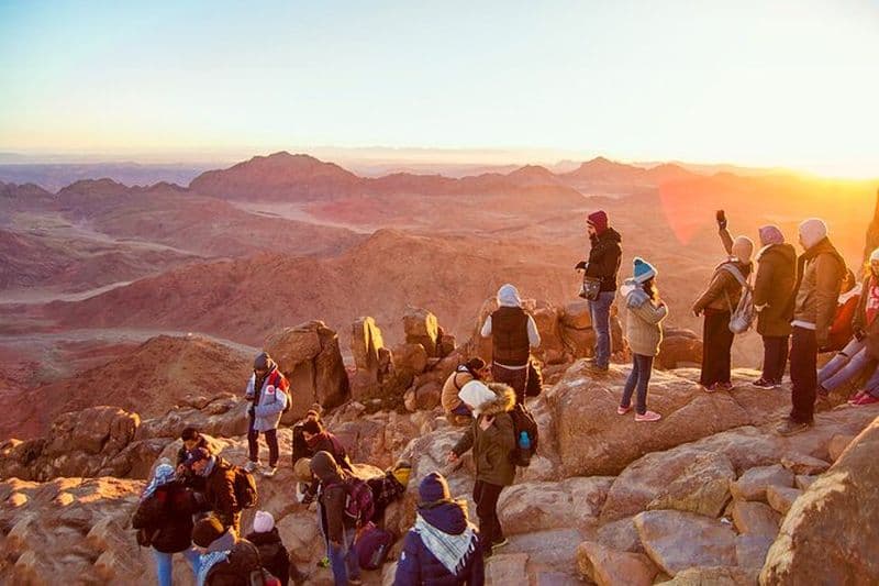 Visite en bus au lever du soleil sur les montagnes Sainte-Catherine et Moïse avec petit-déjeuner