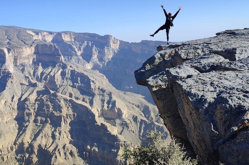 Randonnée guidée privée d'une journée complète sur le balcon jusqu'à Jebel Shams