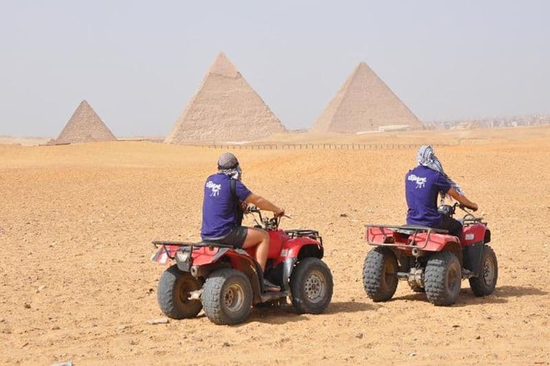 Billet Meilleure aventure autour des pyramides de Gizeh, balade à dos de chameau de 2 heures, visite en quad et en tuk tuk