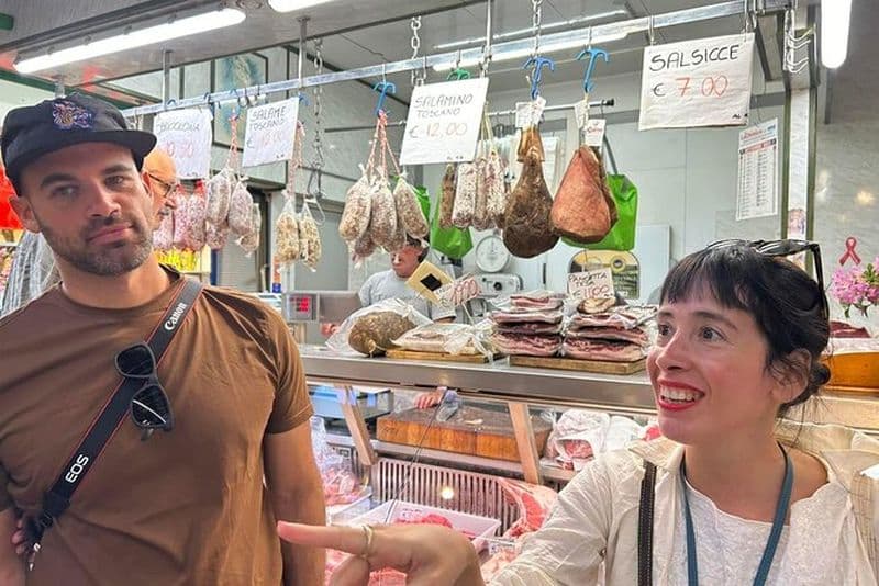 Florence: visite gastronomique du marché des fermiers de San Lorenzo avec dégustation de vin en 4 heures