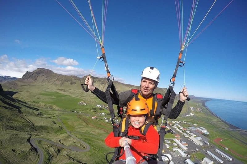Tour privé de la côte sud de Reykjavik avec vol en parapente tandem