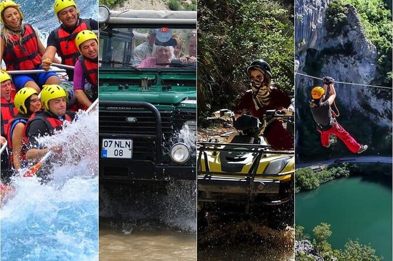 Billet Antalya Super Combo avec rafting, safari jeep, quad et tyrolienne