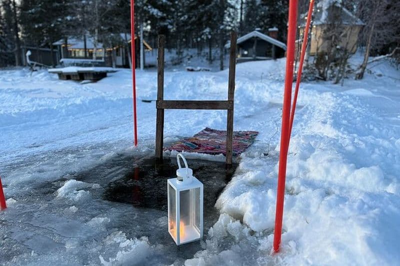 Expérience de sauna privé, dîner et aurores boréales