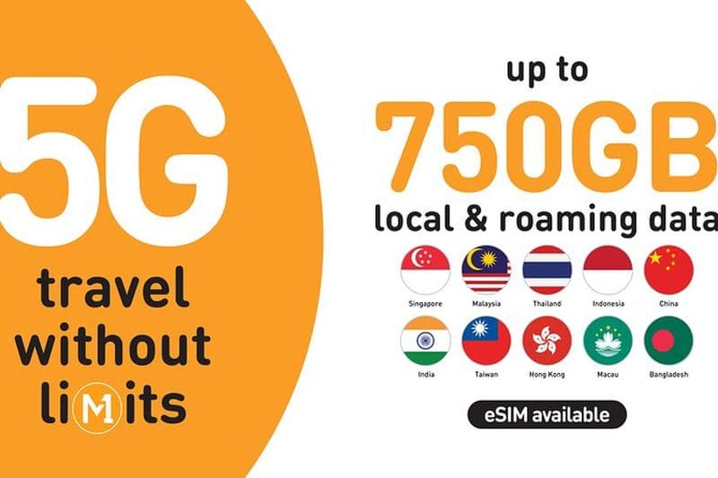 Singapour M1 5G Tourist SIM/eSIM – Airport & City Pickup