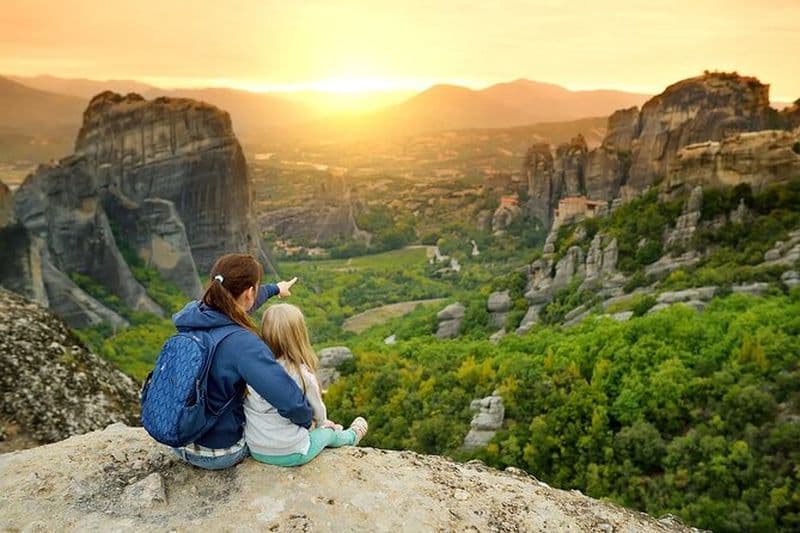 Billet Météore Coucher de soleil avec monastère et grottes d'Ermite en petit groupe