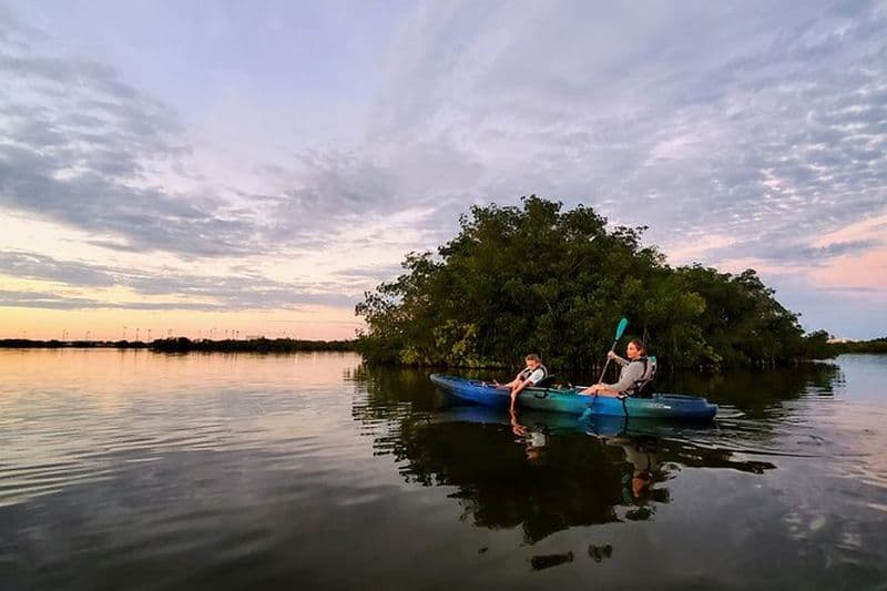 Excursion en kayak au coucher du soleil dans le tunnel de la mangrove des Mille-Îles avec kayak au cacao!