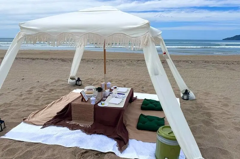 Peinture et sirote sur la plage de Tamarindo