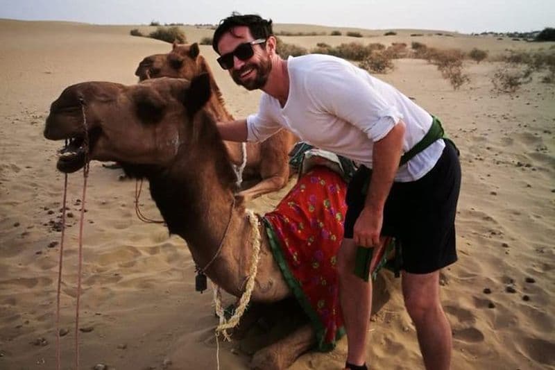 Safari d'une demi-journée à dos de chameau au coucher du soleil au Rajasthan