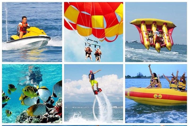 Activité sur la plage de Nusa Dua "Marcheur océanique, aventure en parachute ascensionnel et bateau banane"