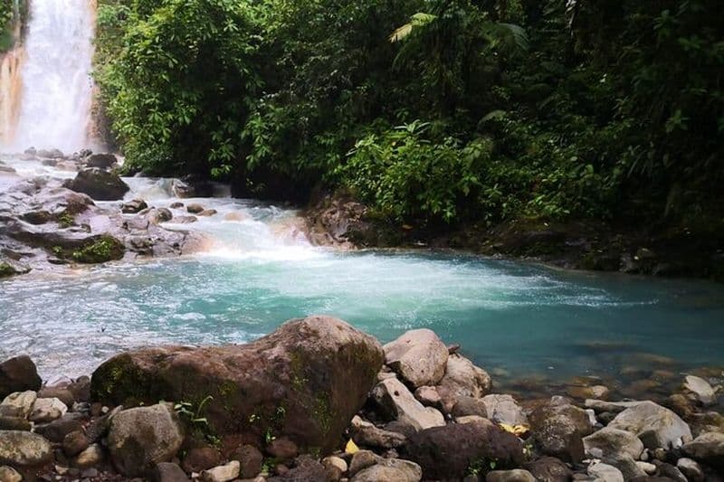 Cascade de la rivière Rio Celeste, circuit de randonnée et de sources chaudes au départ de San Jose, Costa Rica