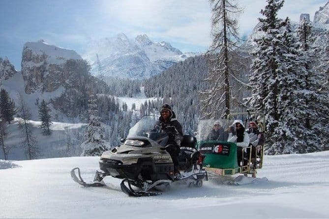 Billet De Bolzano - Motoneige + luge et visite privée de la route des Dolomites